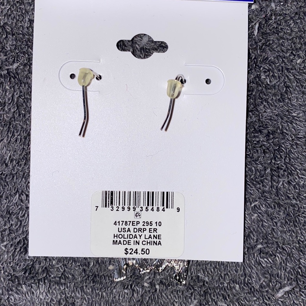 NWT Holiday Lane Silver tone Earrings - Picture 2 of 5